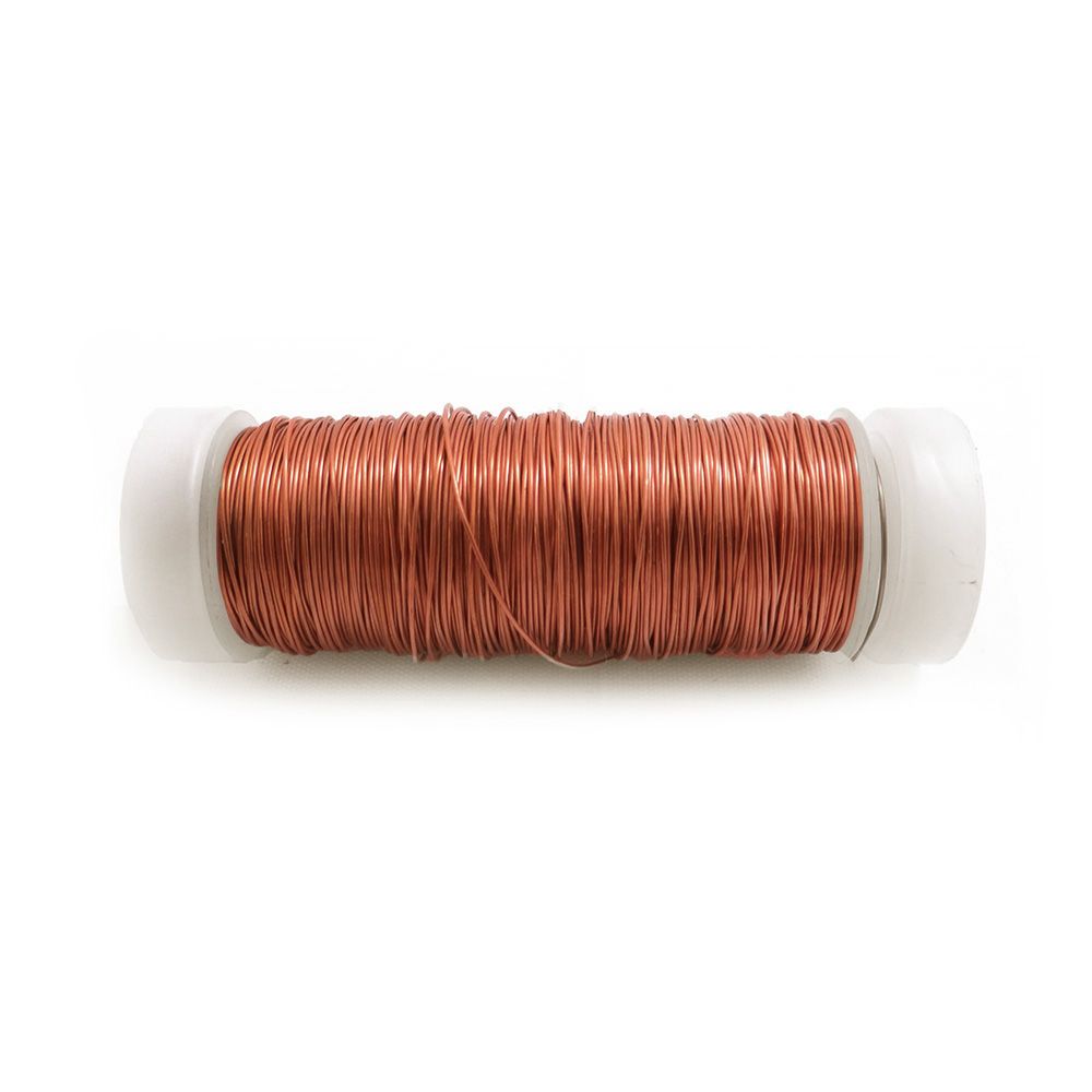 ALAMBRE FORRADO CON BOBINA N° 6 COBRE, CALIBRE 0,40 mm x 50 m
