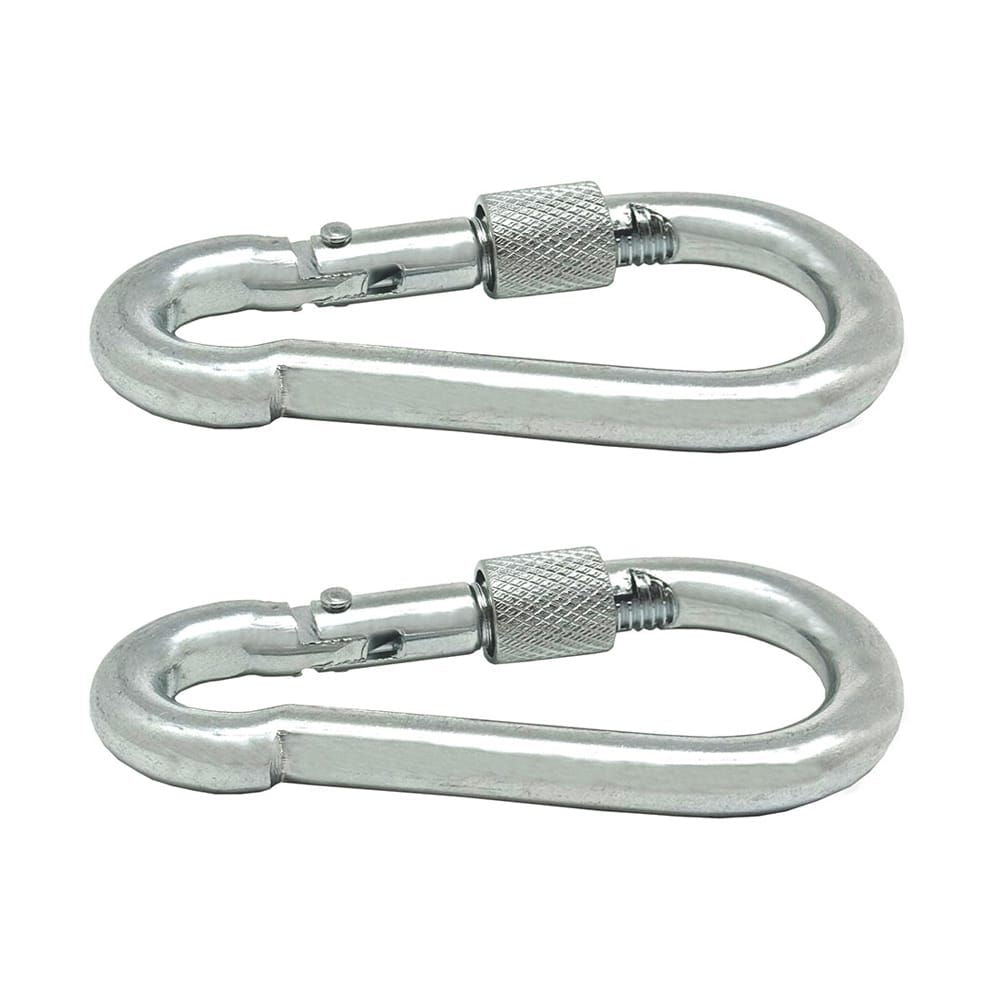 MOSQUETÓN BOMBERO CON SEGURO, MSQ02, ACERO GALVANIZADO, 7 x 70 mm. 2 unidades