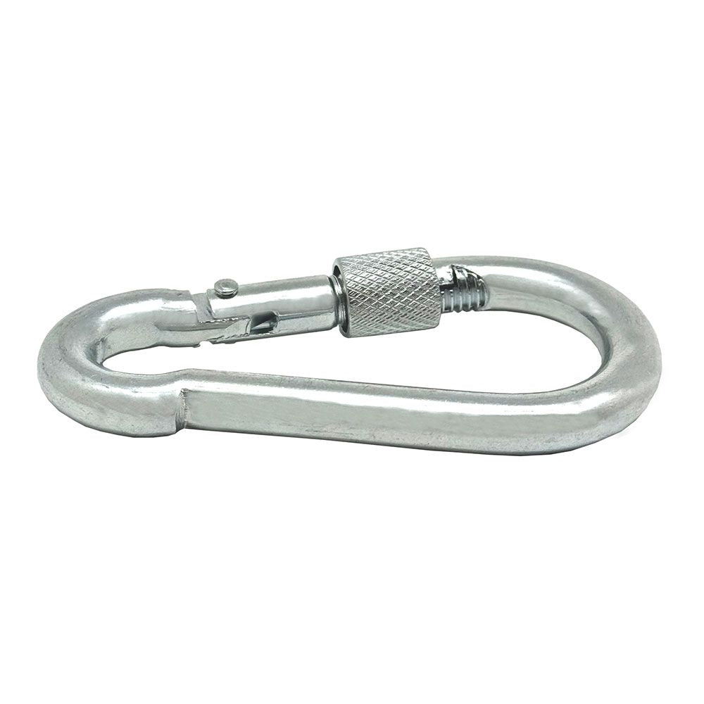 MOSQUETÓN BOMBERO CON SEGURO, MSQ02, ACERO GALVANIZADO, 10 x 100 mm