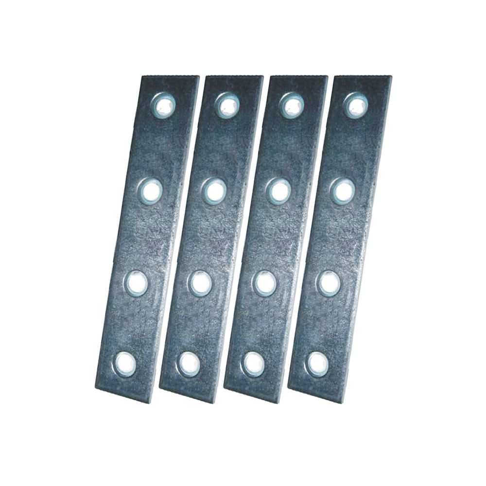PLACA RECTA UNIÓN PLC02, ACERO ZINCADO, 120 x 15 x 2 mm. 4 unidades