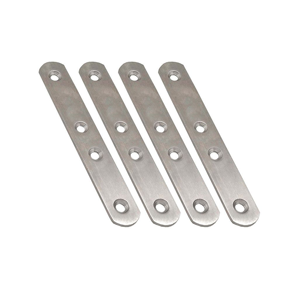 PLACA RECTA UNIÓN PLC14, ACERO INOXIDABLE, 120 x 19 x 2 mm. 4 unidades