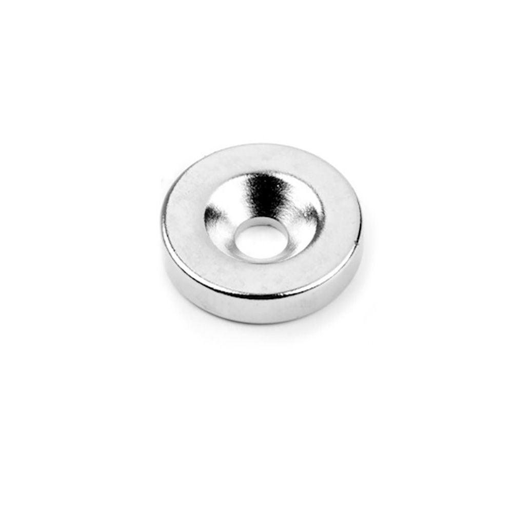 IMÁN NEODIMIO ARO AVELLANADO IM31 NÍQUEL 20 x 3 (Ø8-4) mm