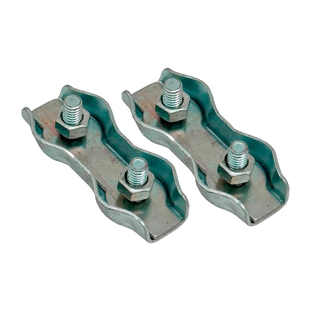SUJETACABLE PLANO DOBLE SJT02, 4 mm, GALVANIZADO, BLISTER 2 uds