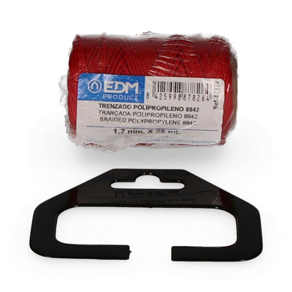 CORDÓN TRENZADO POLIPROPILENO 8842 ROJO, CALIBRE 1,7 mm x 25 m