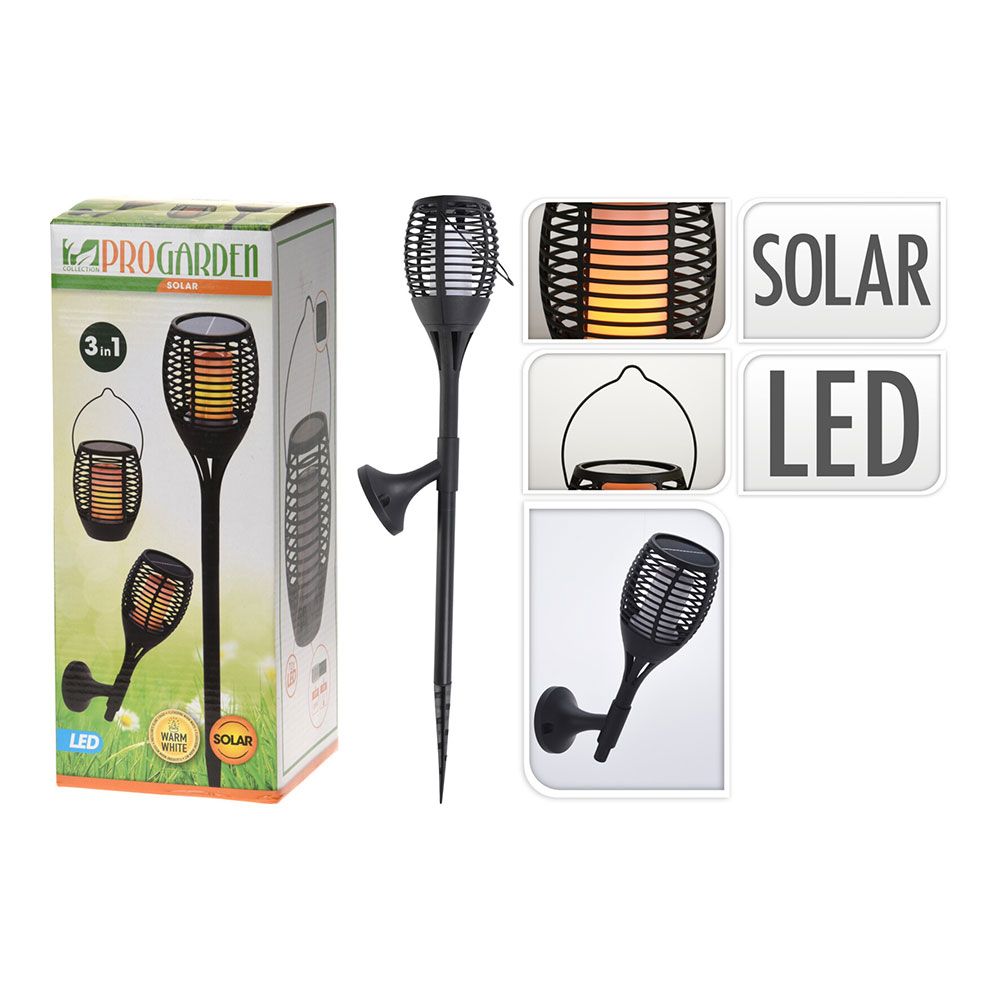 ANTORCHA SOLAR LED MULTIPOSICIÓN EFECTO FUEGO