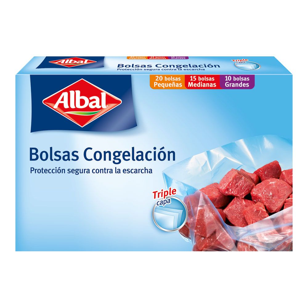 BOLSAS CONGELACIÓN 3 TAMAÑOS 45 uds