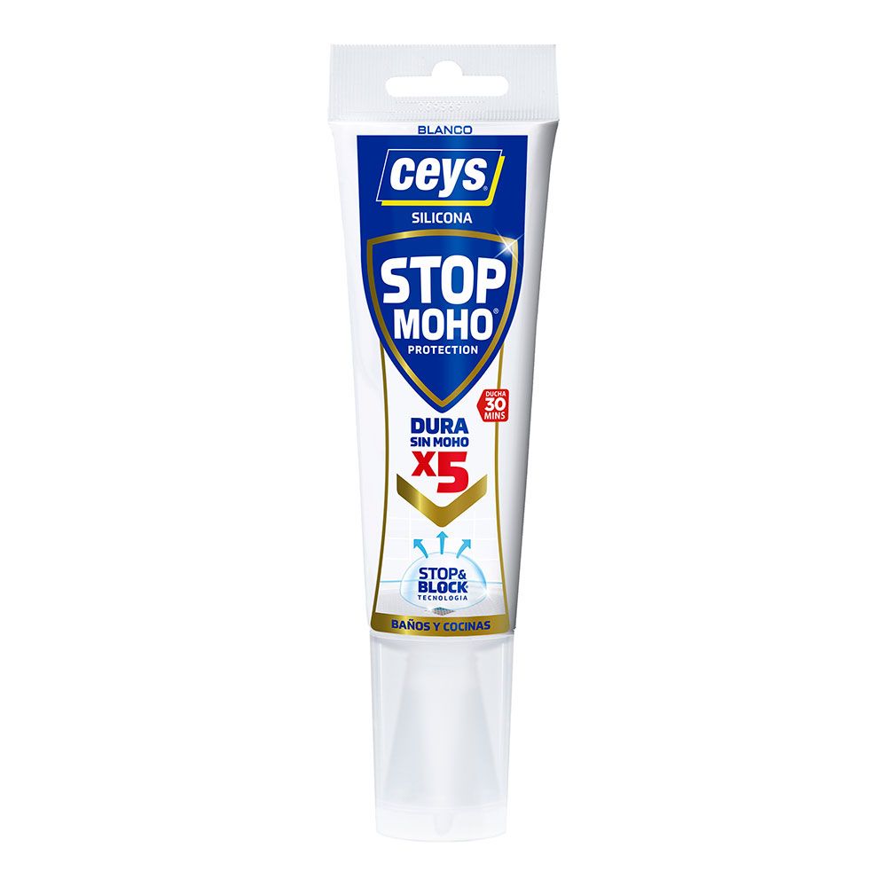 SILICONA STOP MOHO x5 BAÑOS Y COCINAS BLANCO 125 ml