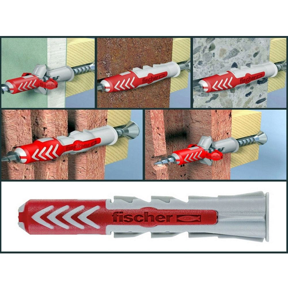 TACOS DUOPOWER S Ø8 x 40 mm +TORNILLOS Ø5 x 55 mm, CAJA 50 uds