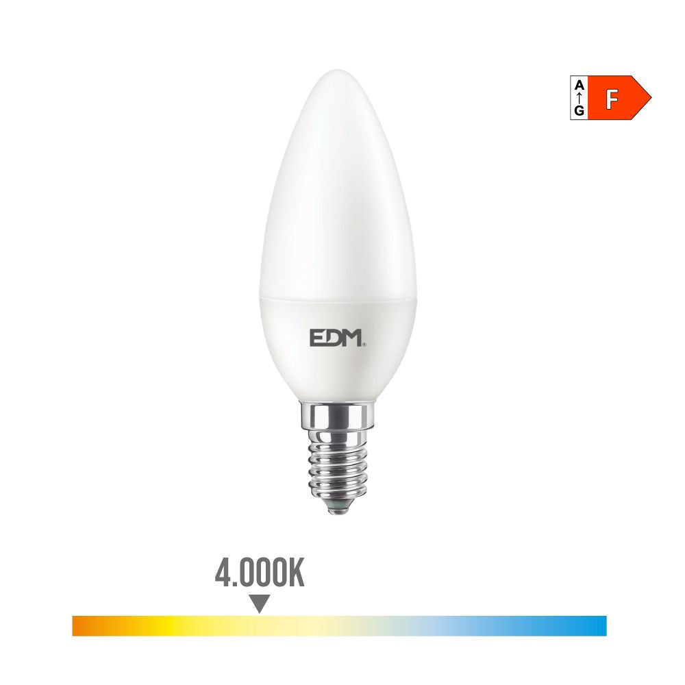 BOMBILLA VELA LED E14 8 W 806 lm 4000 K LUZ DÍA; 3,8 x 11,4 cm