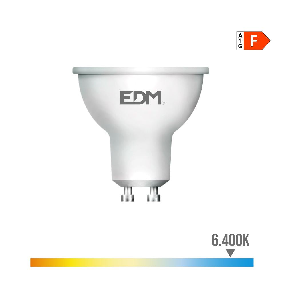 BOMBILLA DICROICA LED GU10 7 w 550 lm 6400 k LUZ FRIA 45° Ø5 x 5,5 cm