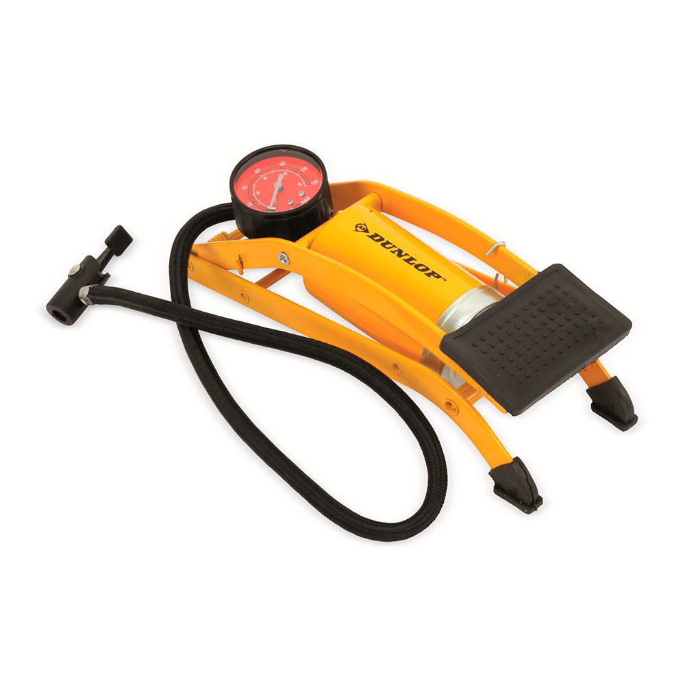 BOMBA DE AIRE DE PIE PARA RUEDA DE BICICLETA Y COCHE, 23,7 x 8,5 x 7,0 cm
