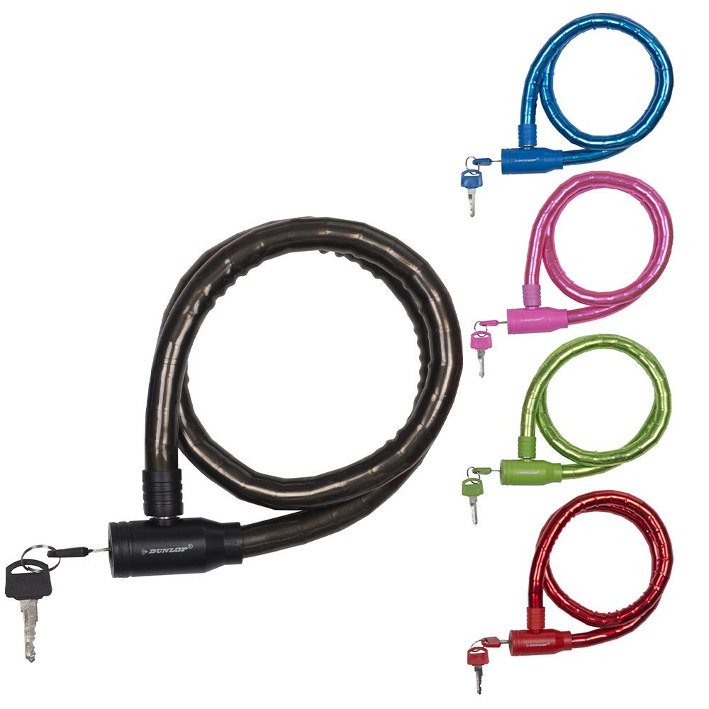 CANDADO DE CABLE Ø18mm 65cm COLORES SURTIDOS