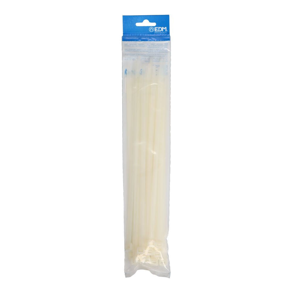 BRIDAS NATURAL 7,6 x 300 mm NYLON ALTA CALIDAD (BOLSA 25 unid.)