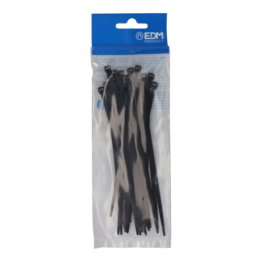 BRIDAS NEGRAS 3,6 x 150 mm NYLON ALTA CALIDAD (BOLSA 25 unid.)