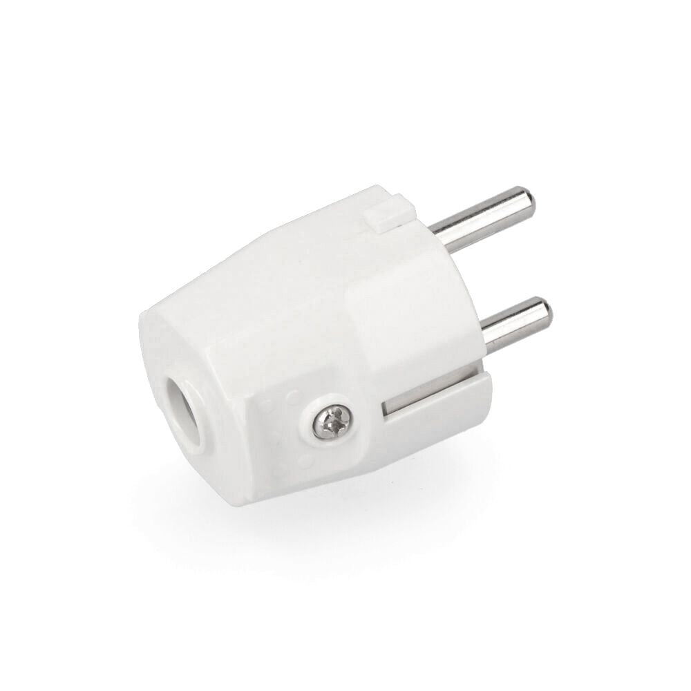 CLAVIJA TIPO F 10/16A T/TL 4,8mm (RETRACTILADA) BLANCA EDM