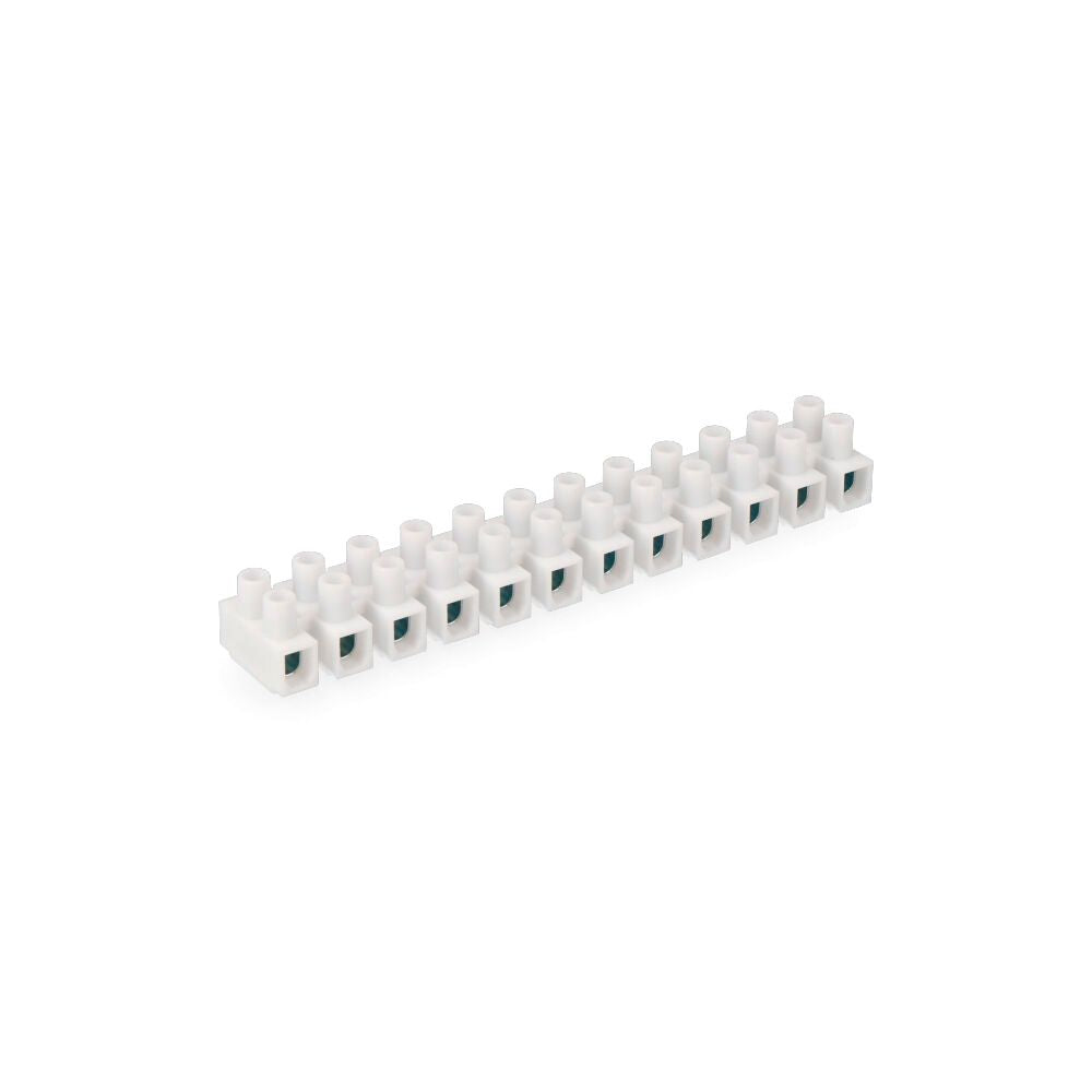 REGLETA DE CONEXION DE 10 mm , 12 CONECTORES, HOMOLOGADA, BLANCA (RETRACTILADA)