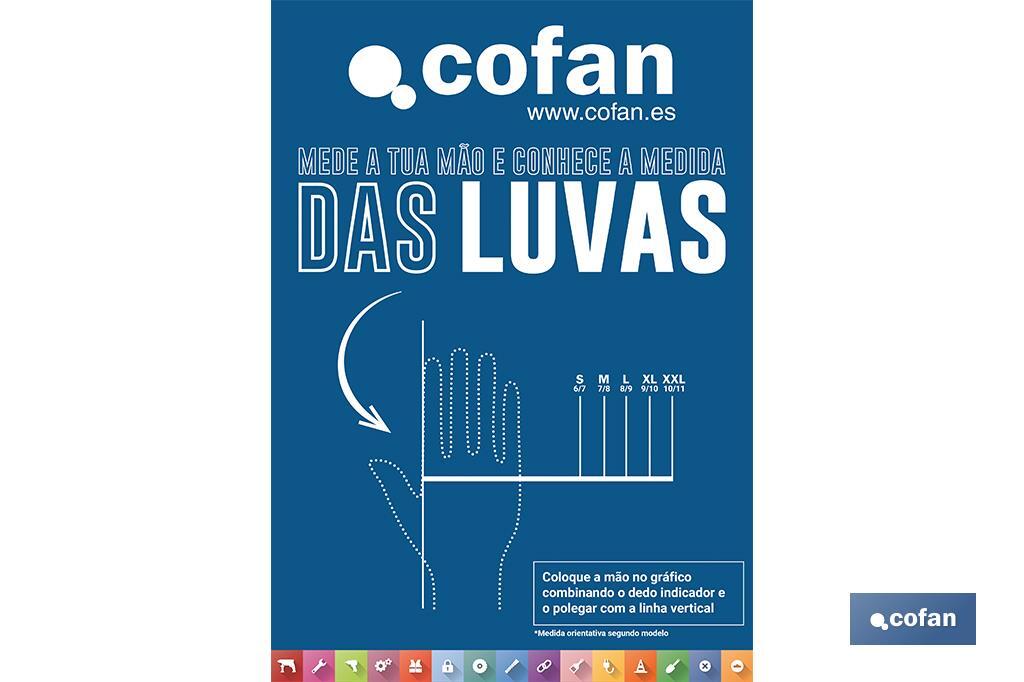 PÓSTER MAGNETIZADO 297x210 mm MEDIDOR DE TAMANHO DA LUVA