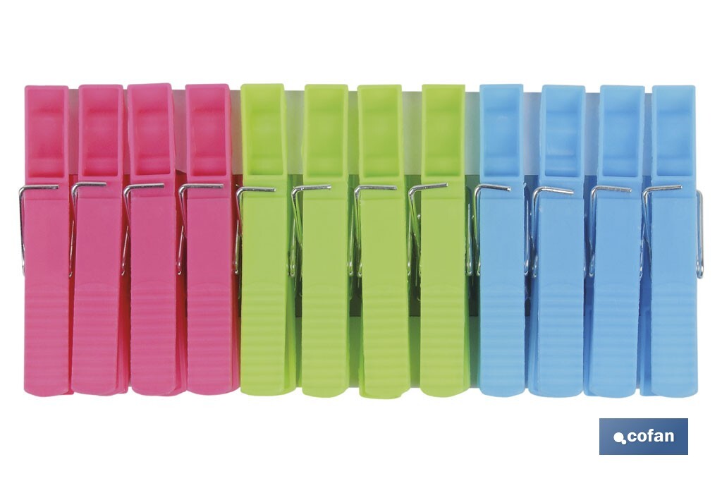 PACK 24 UDS PINZAS PLÁSTICO STANDAR 7cm