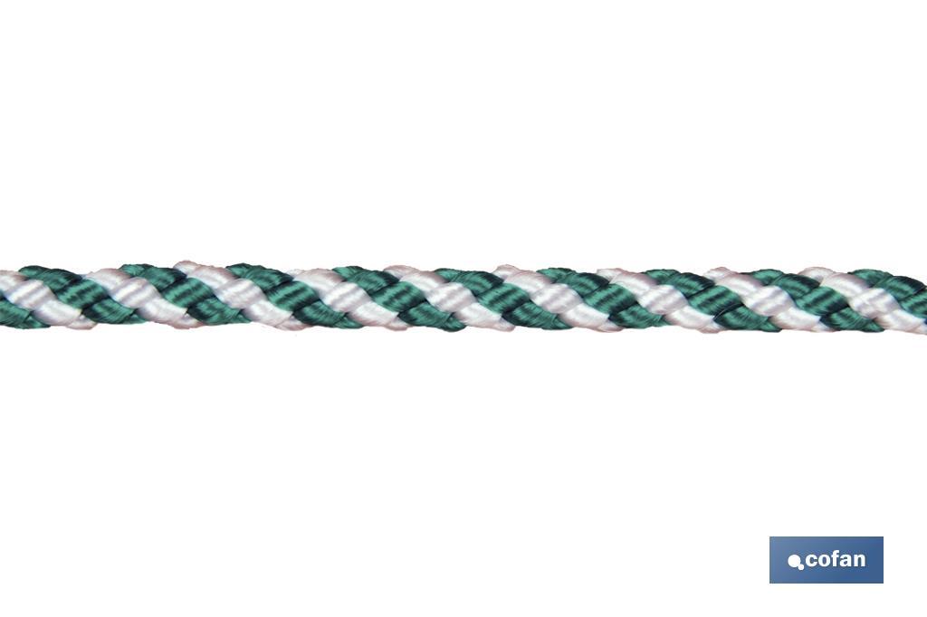 CUERDA HELICOIDAL 16MM 25 M. BCO/VERDE