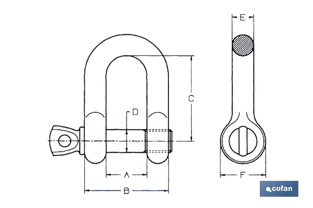 GRILLETE RECTO M-25 ZINCADO