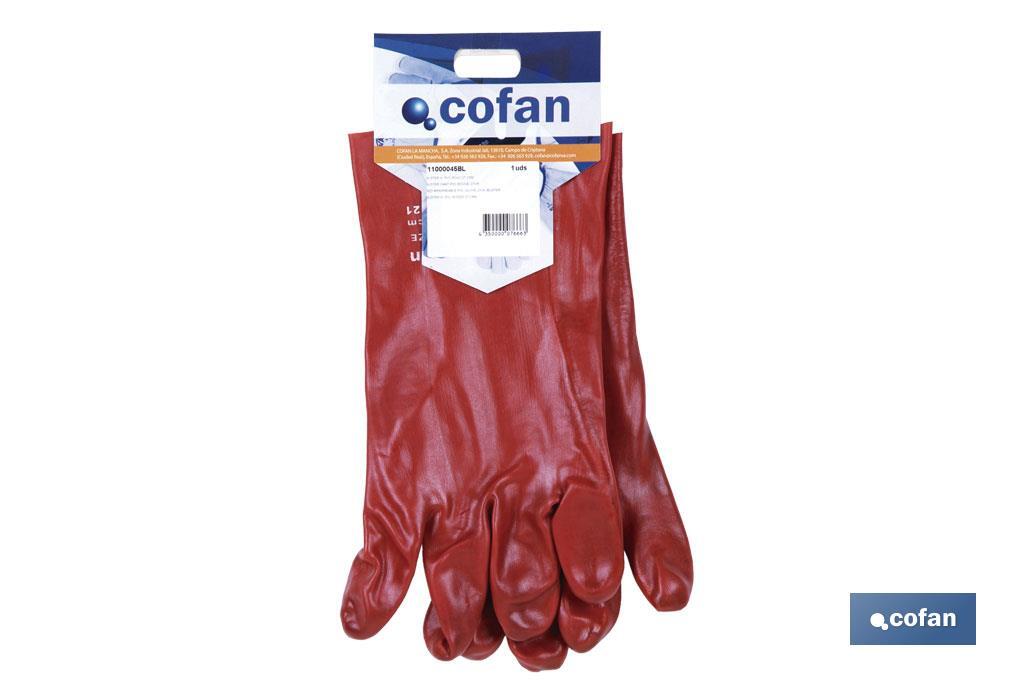 BLÍSTER DE GUANTE DE PVC ROJO 27 CM VENTA UNITARIA