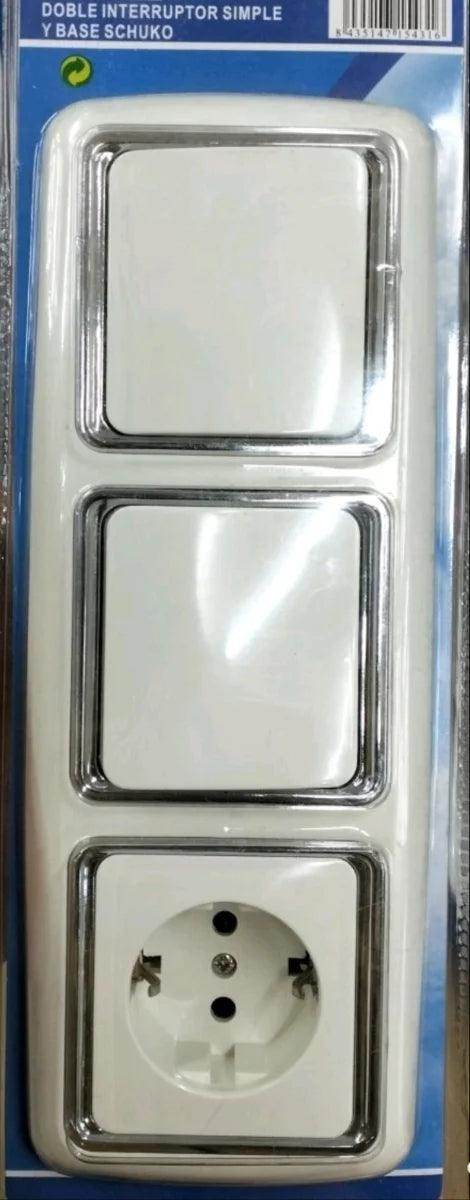 Doble Interruptor Simple y Base Schuko - Pinturas y Tarimas Ideas