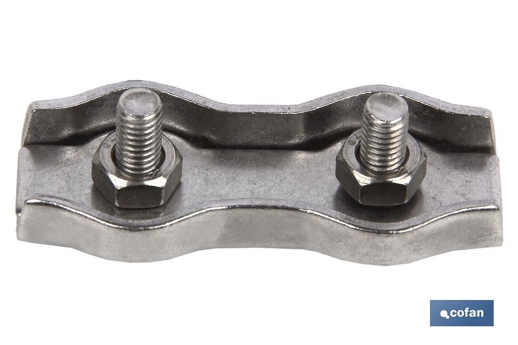 SUJETACABLES PLANOS DOBLES INOX. M-8