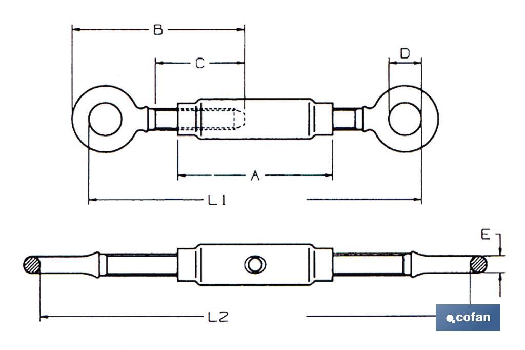 TENSOR ANILLA-ANILLA ZINC. DIN 1480 M-5