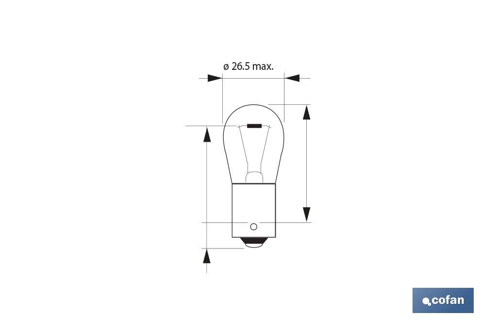 LÁMPARA COFAN P21W 12V (BA15s) ÁMBAR venta unitaria