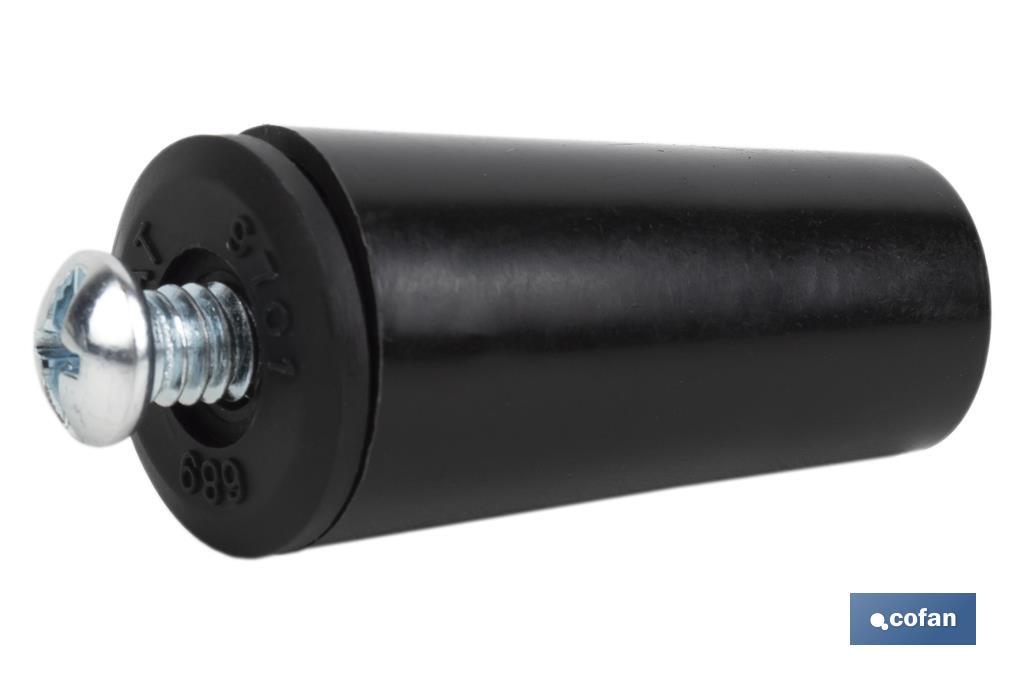 TOPE PERSIANA 40 MM NEGRO CON TORNILLO M-6 VENTA UNITARIA