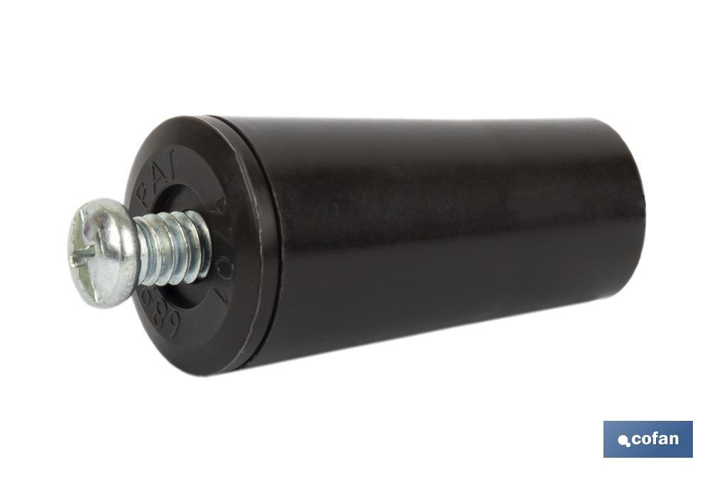 TOPE PERSIANA 40 MM MARRÓN CON TORNILLO M-6