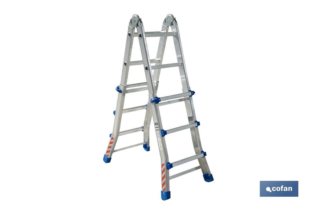 ESCALERA PLUS ALUMINIO MULTIPOSICIÓN 4 x 3 PELDAÑOS Y 2,83 M