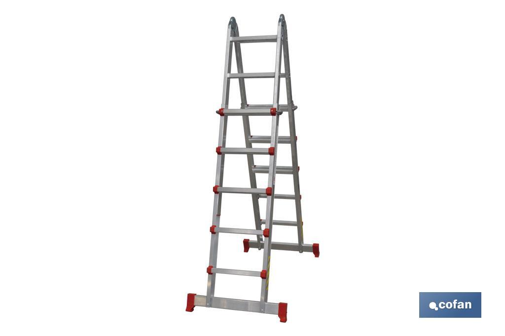 ESCALERA ALUMINIO MULTIPOSICIÓN 4 x 5 PELDAÑOS Y 4,83 M