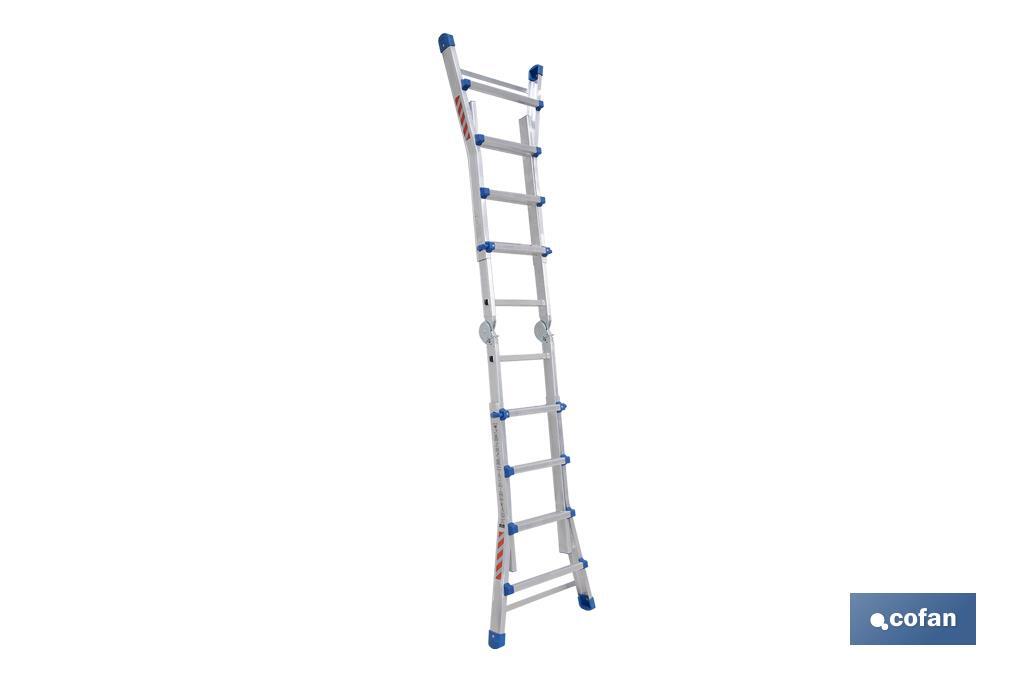 ESCALERA PLUS ALUMINIO MULTIPOSICIÓN 4 x 4 PELDAÑOS Y 3,83 M