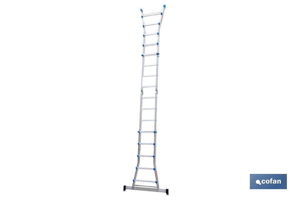 ESCALERA PLUS ALUMINIO MULTIPOSICIÓN 4 x 5 PELDAÑOS Y 4,83 M