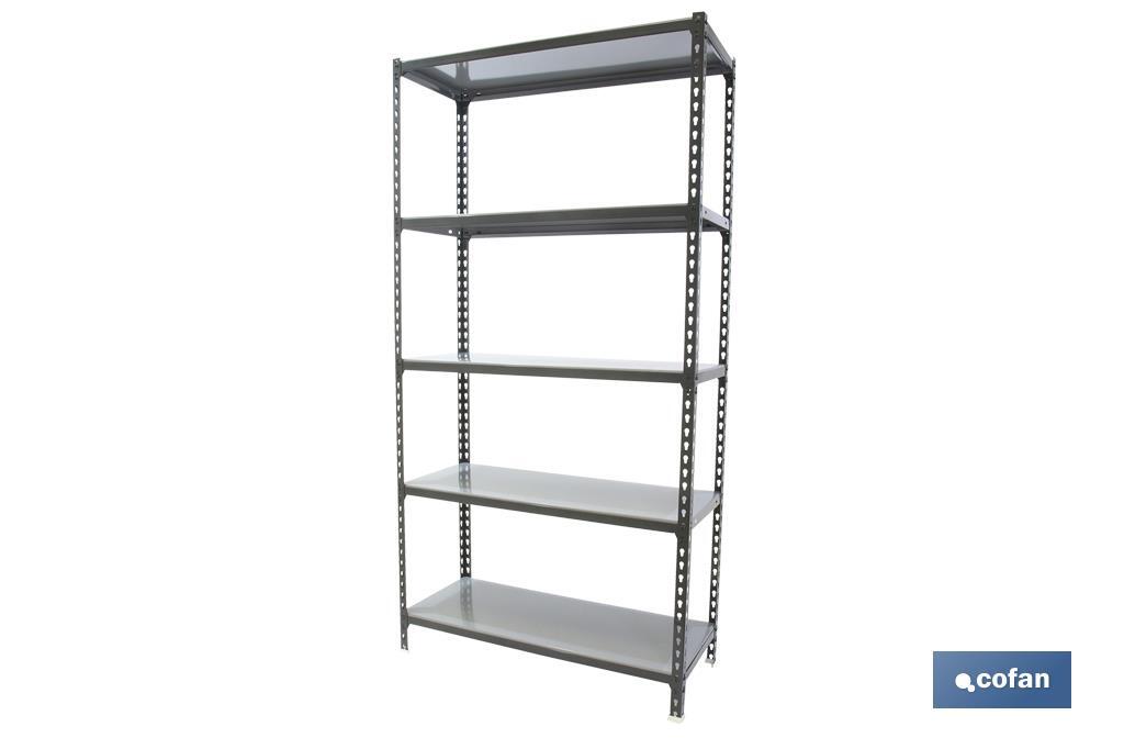 ESTANTERÍA ANTRACITA 5 BALDAS DE ACERO GALVANIZADO 1800 X 900 X 400 MM