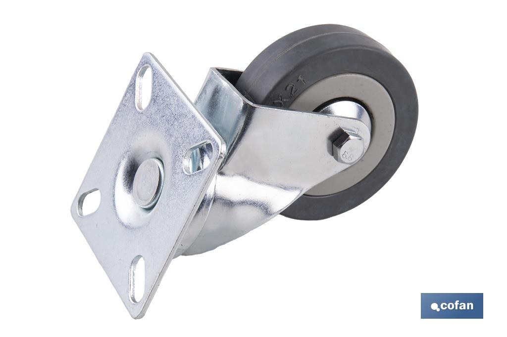 RUEDA GOMA/GRIS PLACA Ø65X21MM Venta unitaria