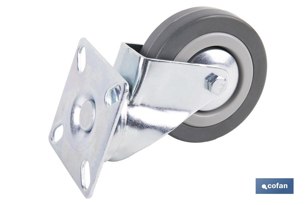 RUEDA GOMA/GRIS PLACA Ø75X22MM Venta unitaria