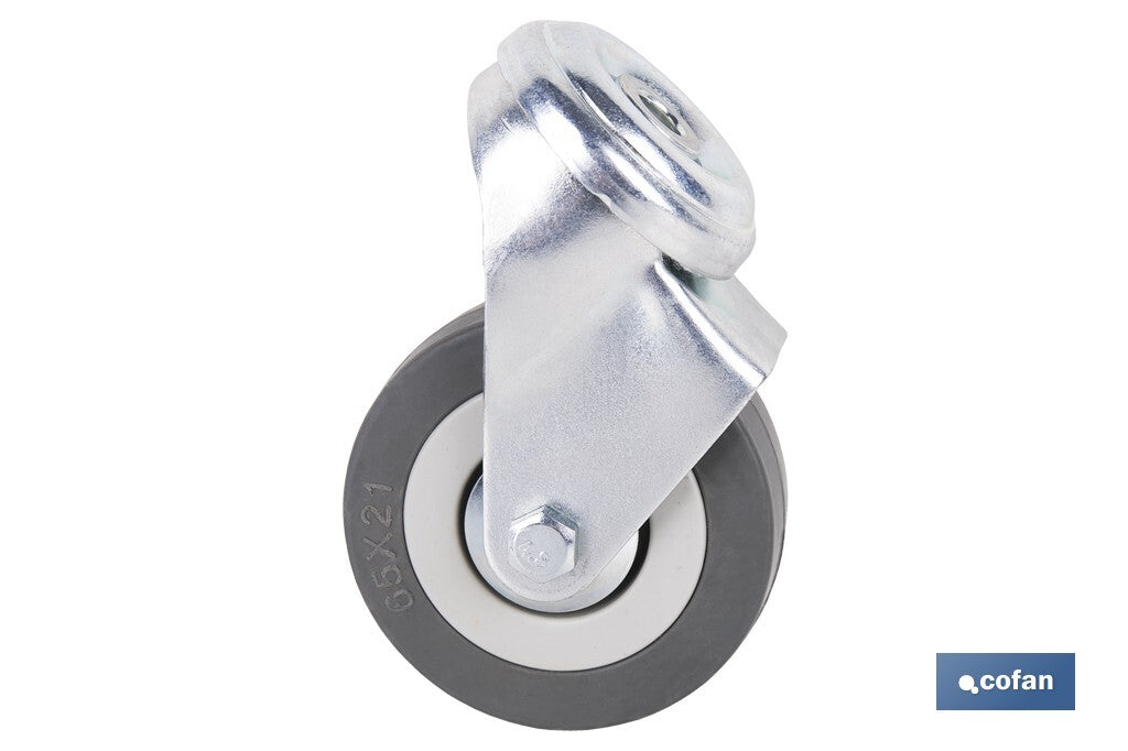 RUEDA GOMA/GRIS PASANTE Ø60X22MM Venta unitaria