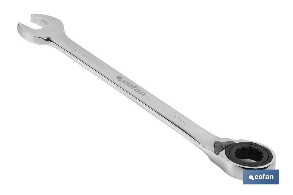 LLAVE COMBINADA CARRACA REVERS. 30MM