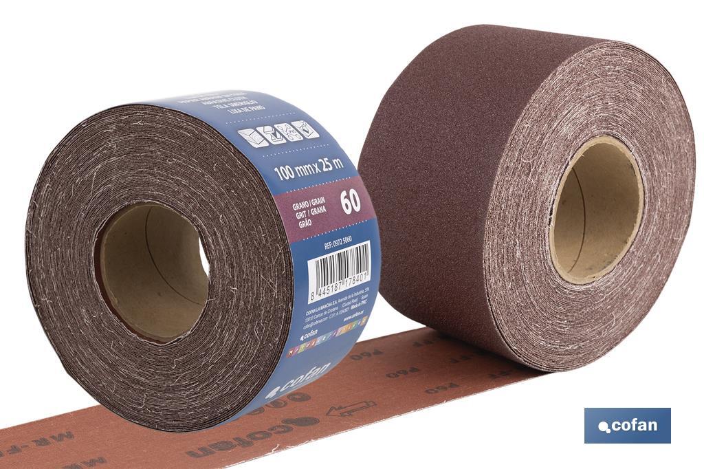 ROLLO LIJA TELA UNIVERSAL 100 X 25 M. G.60