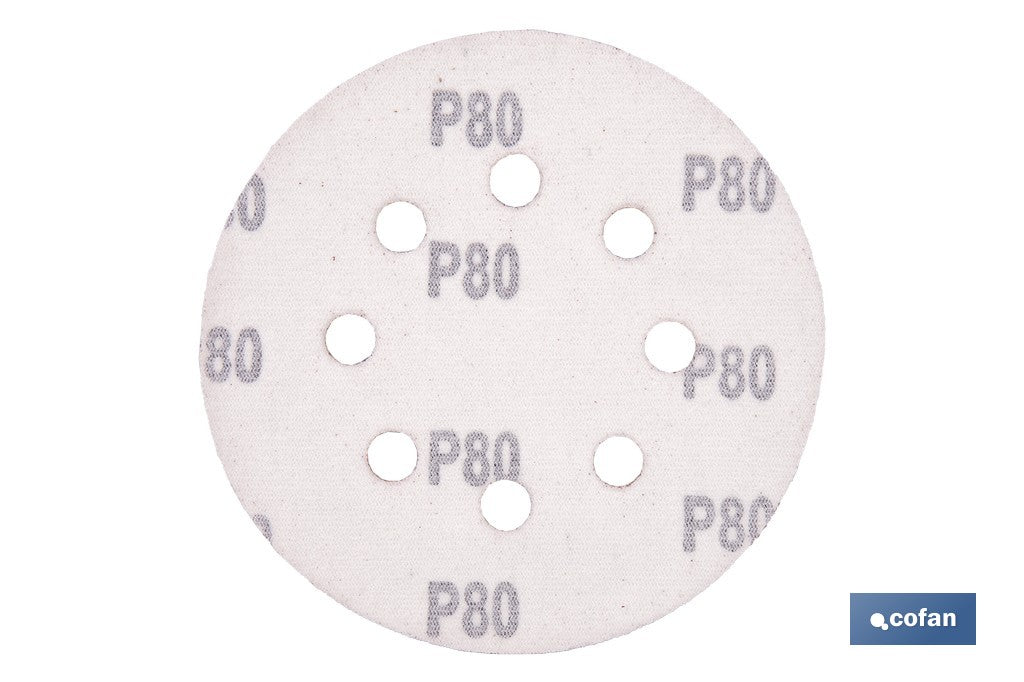 HOJA DE LIJADO LIJADORA ORBITAL 8 AGUJEROS Ø125 MM G 80