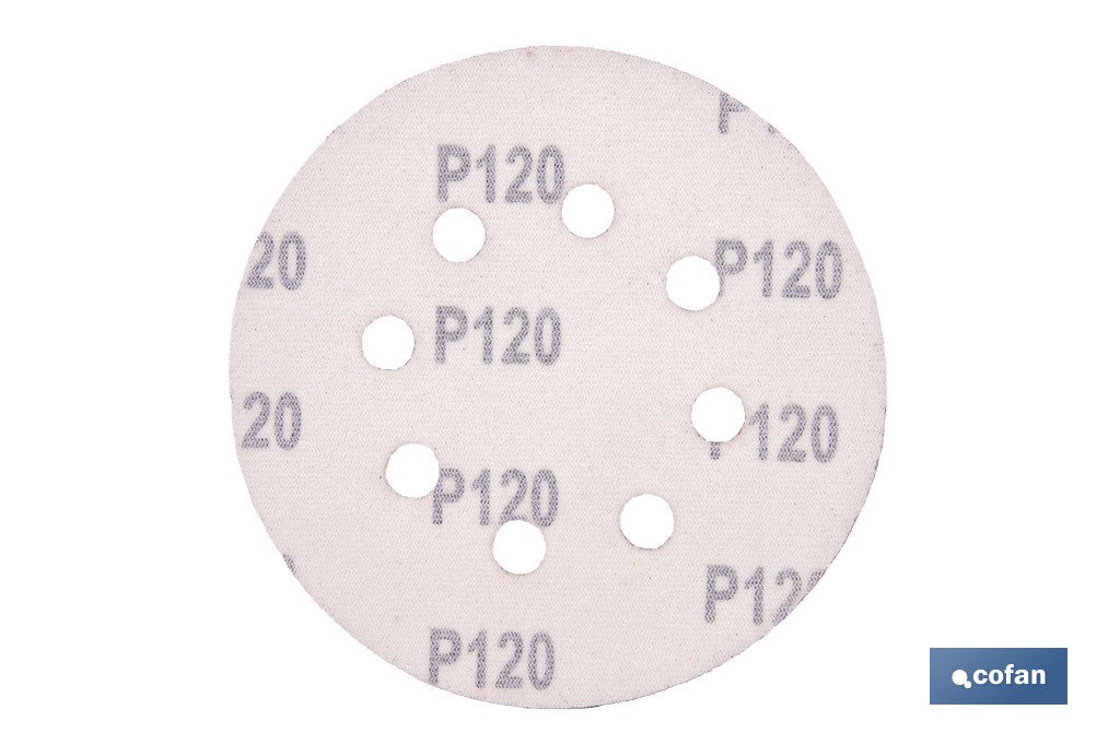 HOJA DE LIJADO LIJADORA ORBITAL 8 AGUJEROS Ø125 MM G 120