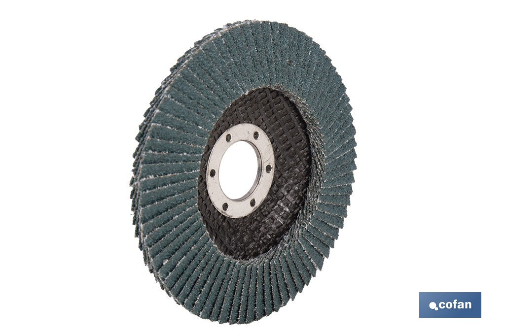 DISCO LAMINADO PROFESIONAL INCLINADO 125 MM. - GRANO 80 ZIRCONIO