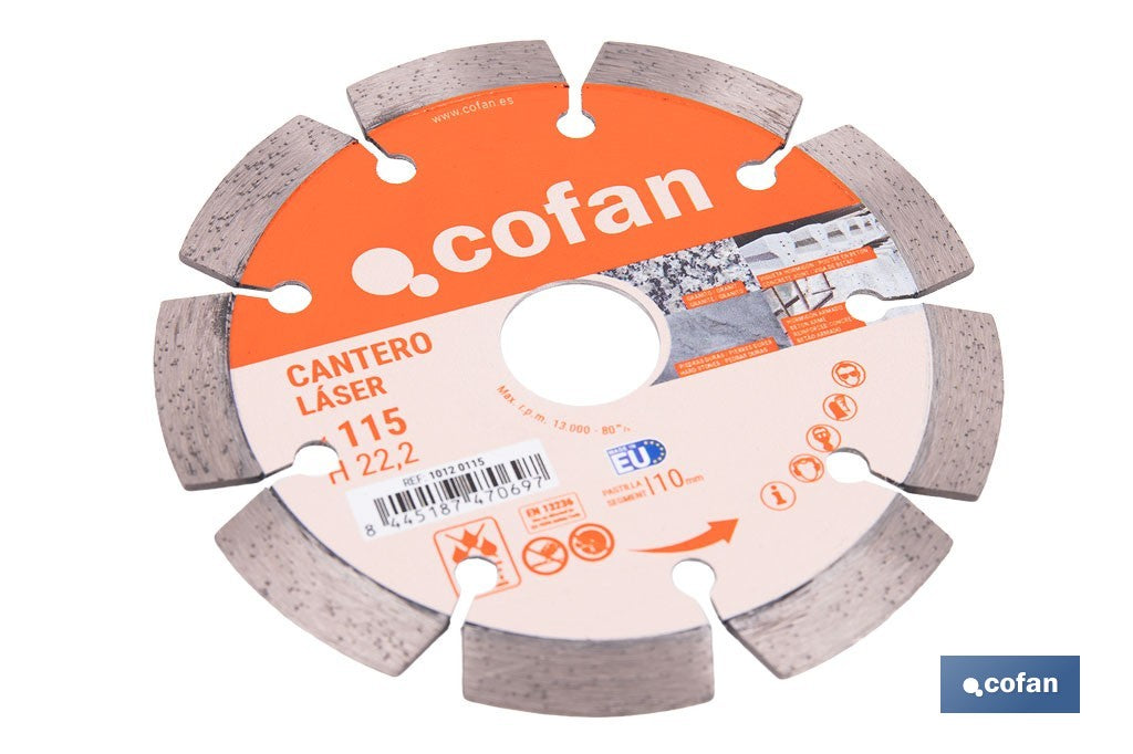 DISCO DIAMANTE MODELO CANTERO 115MM.