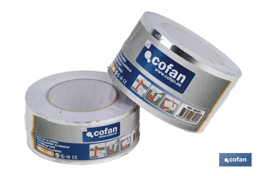CINTA DE ALUMINIO 30 MICRAS 50 MM X 45 M