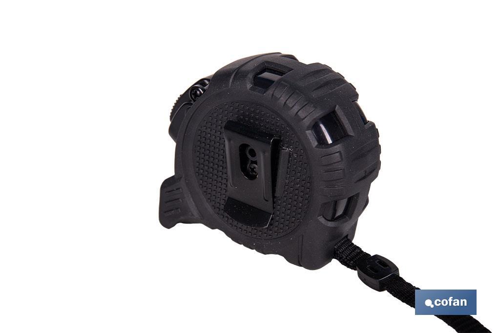 FLEXÓMETRO HOJA NEGRA DOBLE CARA 19 MM X 5 M