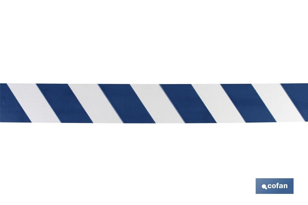 CINTA BALIZAM. AZUL/BLANCA 80MM X 200MTS