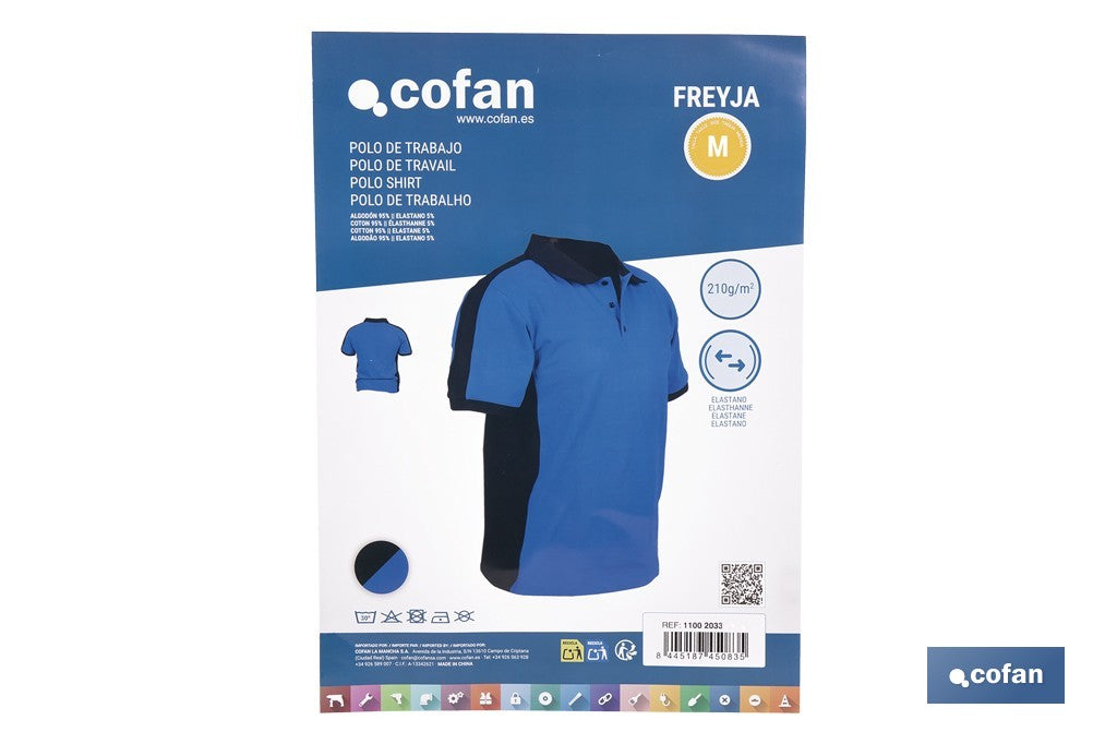 POLO FREYJA ELASTANO 210 G/M2 AZUL-NEGRO TALLA XXXL