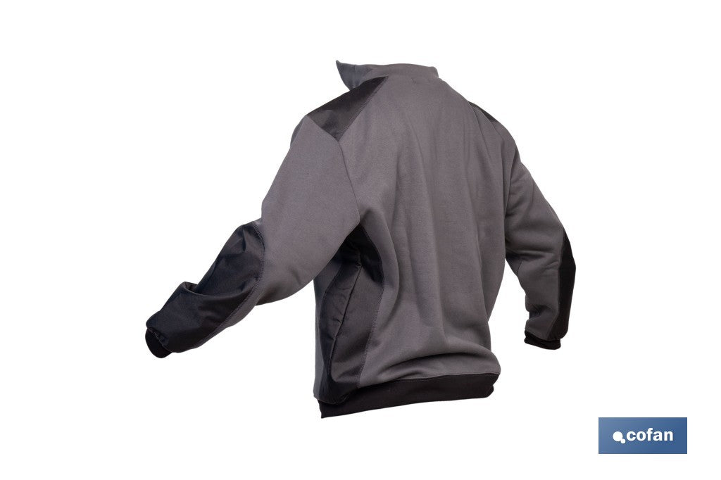 SUDADERA RANGER CUELLO CREMALLERA 280GMS GRIS-NEGRO T-M